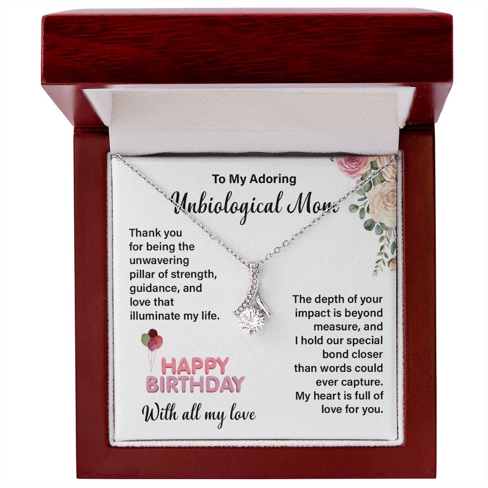 Unbiological Mom Necklace – Birthday Gift Box