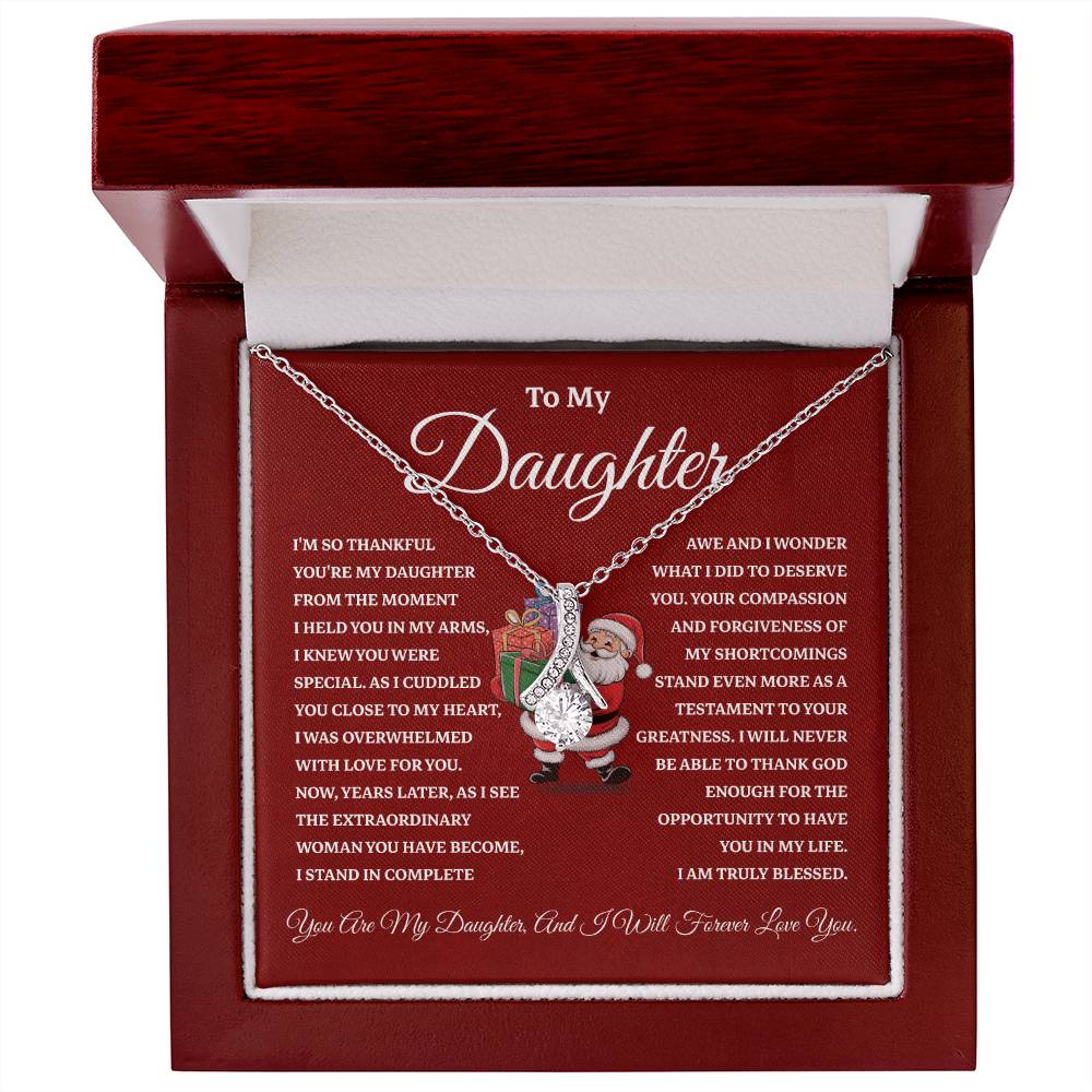 Christmas Gift for Daughter from Mom or Dad Necklace with Santa Card