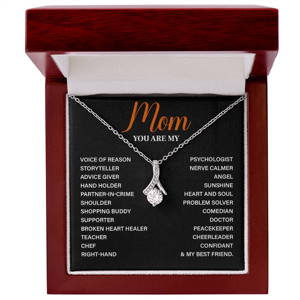 Heart Necklace for Mom with Inspirational Role Message Card