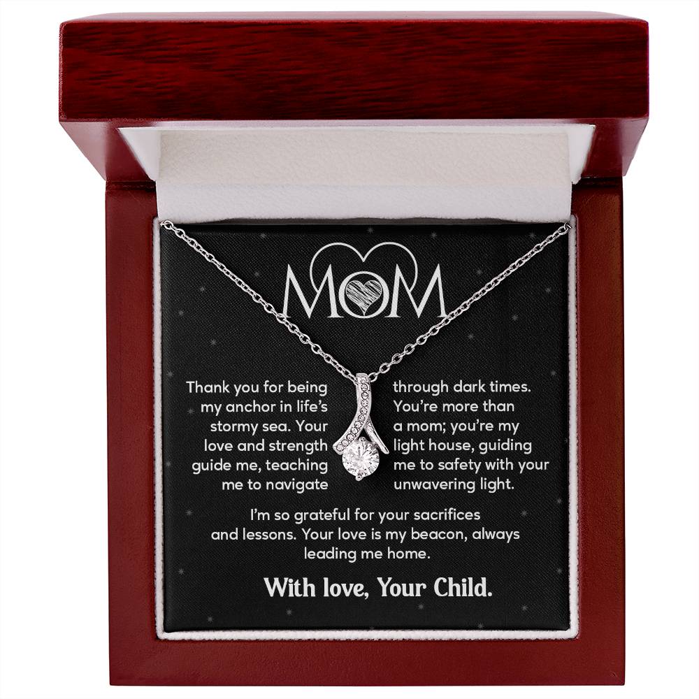Mom Necklace Gift from Child with Message Card
