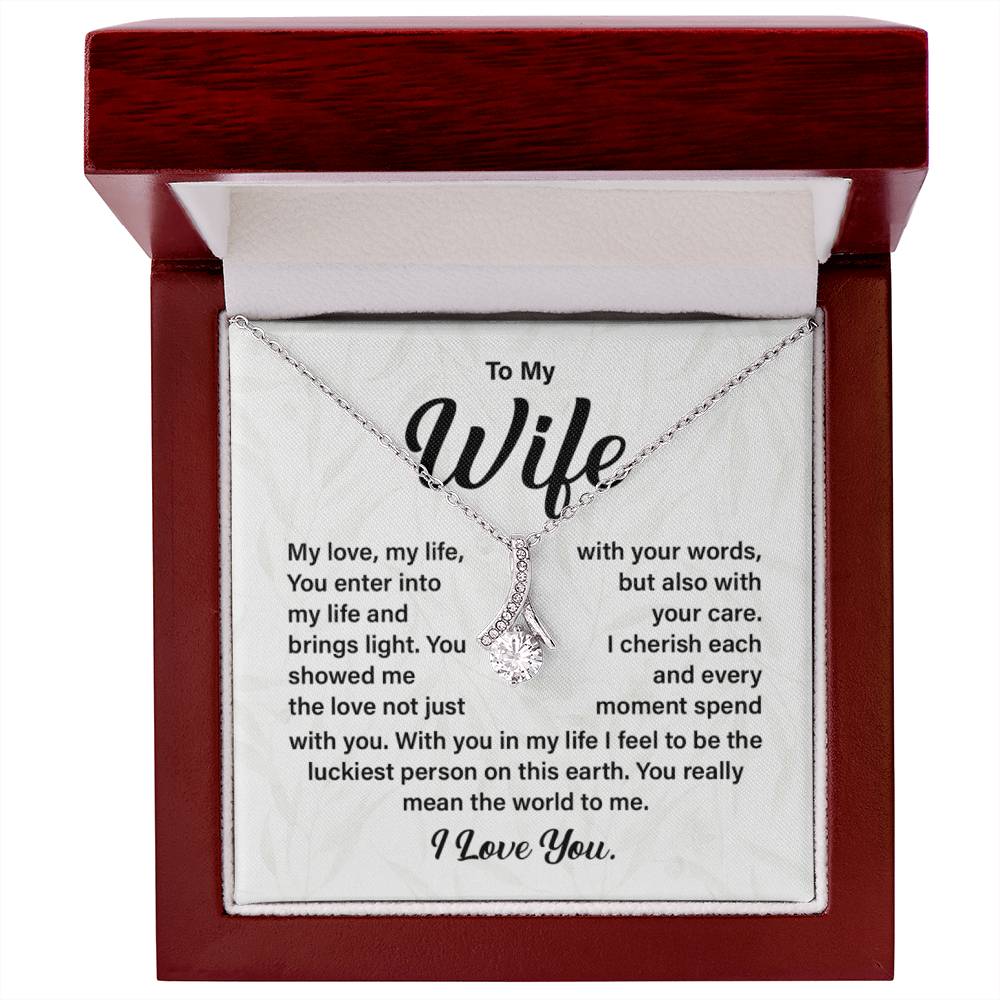 Wife Necklace Gift with Love Message Card