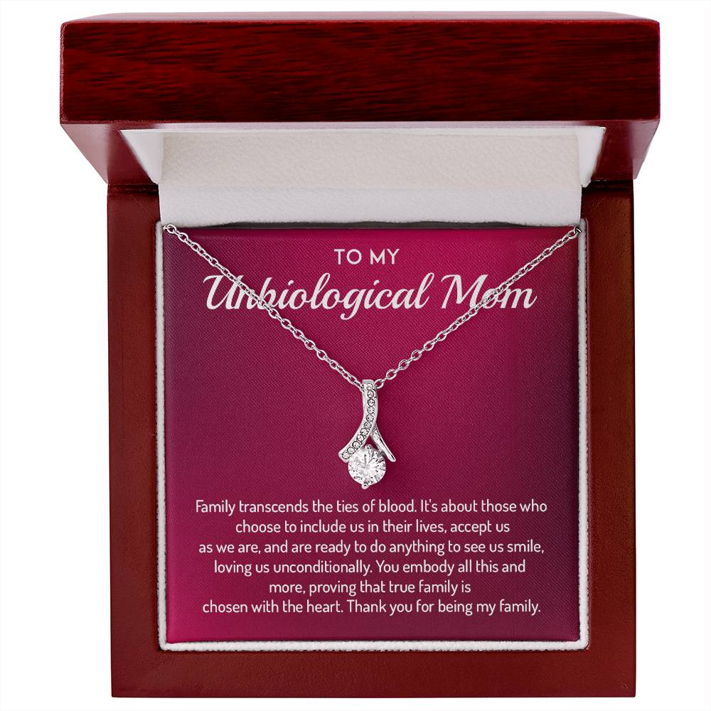 To My Unbiological Mom Necklace For Special Bond With Unbiological Mom Unique Family Bond Necklace Family Choice Necklace Proud Daughter Gift For Unbiological Mom Meaningful Gift For Unbiological Mom Necklace For Chosen Family Biological Mom Necklace Gift