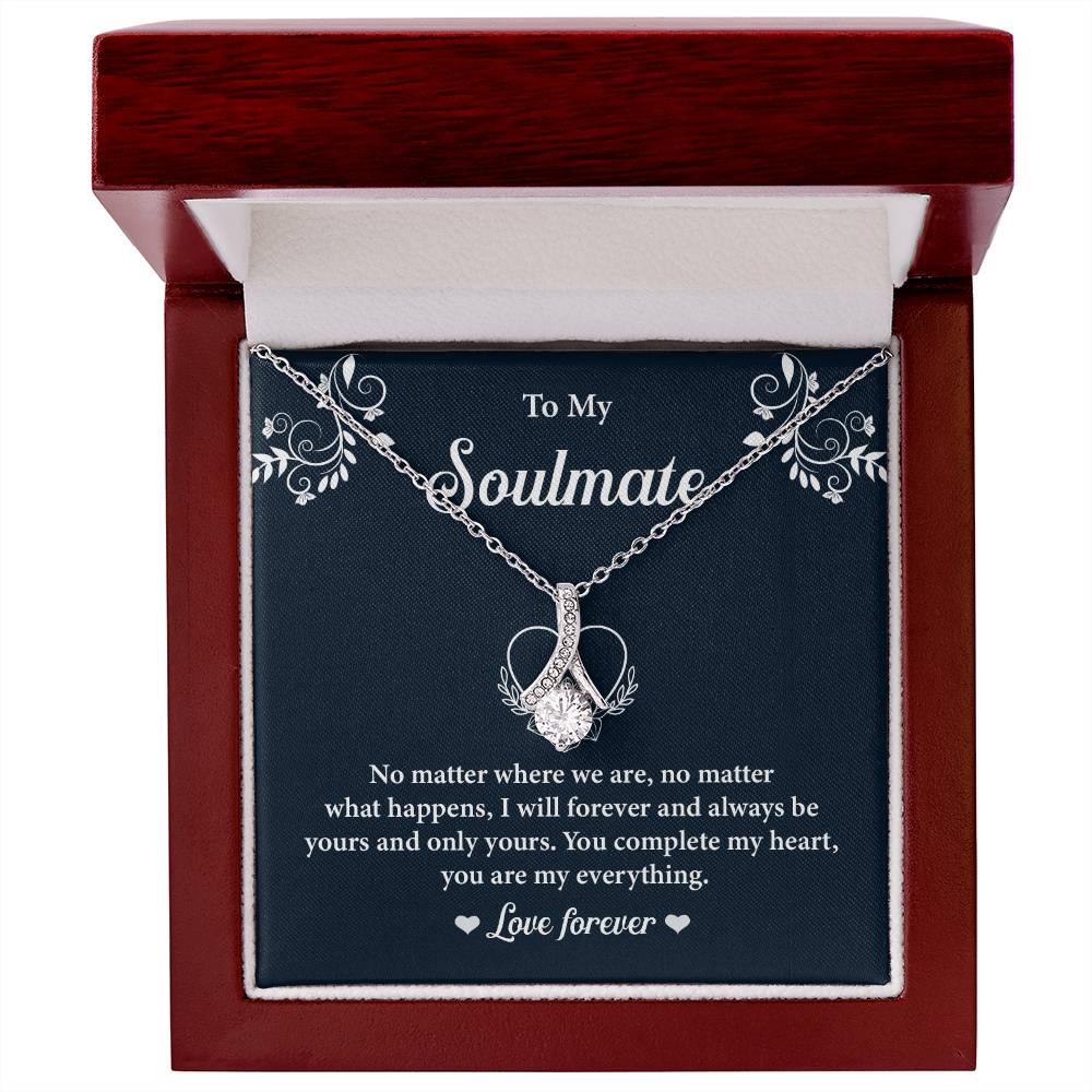 Soulmate Necklace Gift for Her with Message Card