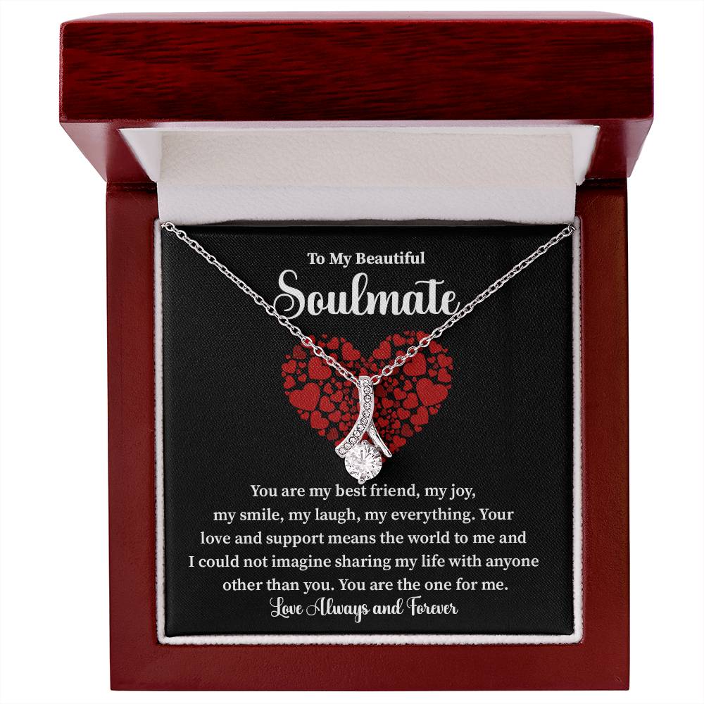 Soulmate Necklace Gift for Her with Love Note Card
