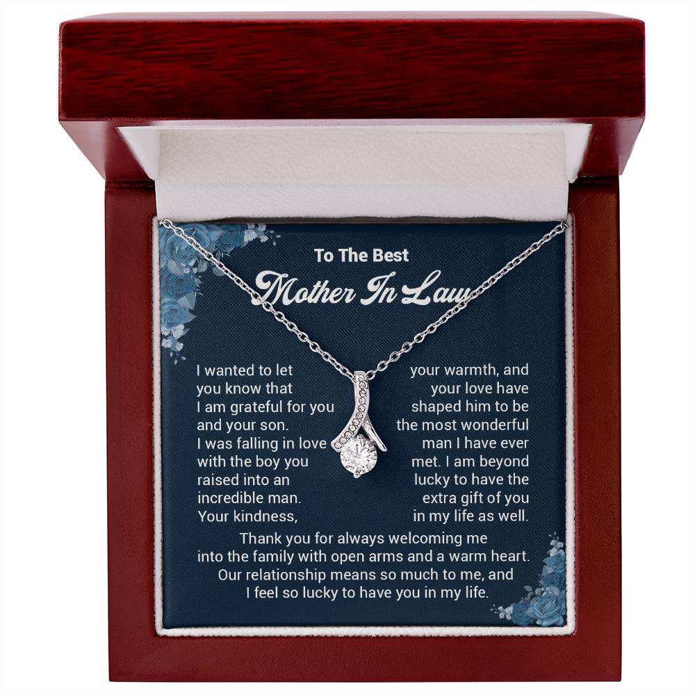 Mother-in-Law Necklace Gift from Bride with Message Card