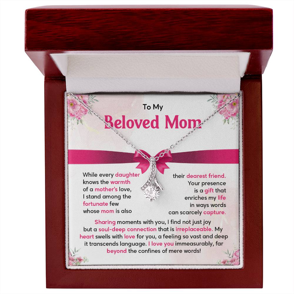 Mother Daughter Necklace Gift with Heartfelt Message Card