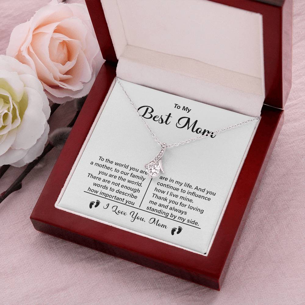 Best Mom Necklace Gift with Heartfelt Message Card