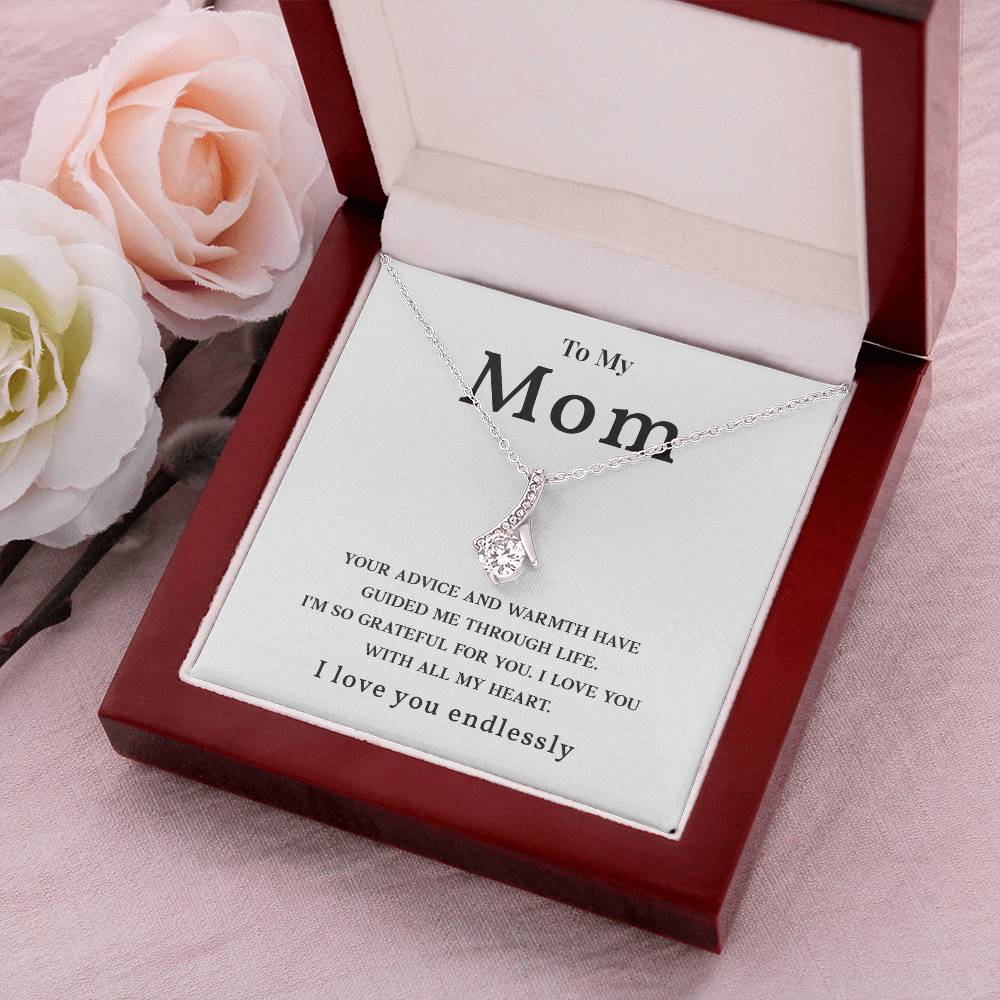 Necklace Gift for Mom with Heartfelt Message Card