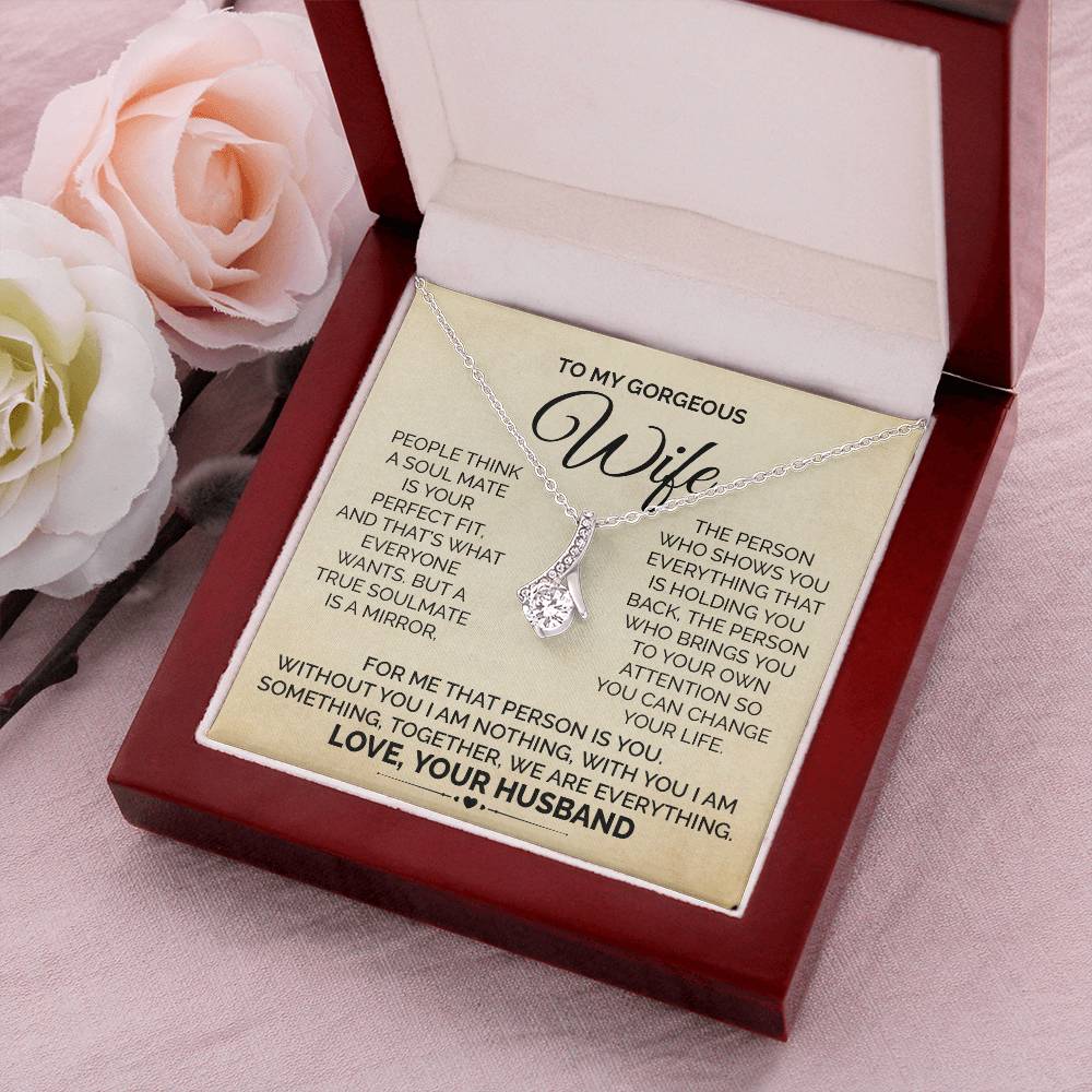 Wife Soulmate Necklace from Husband With Message Card