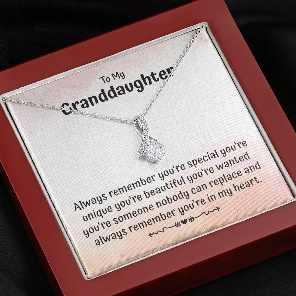 To My Granddaughter Necklace Gift From Grandparents With Message Card