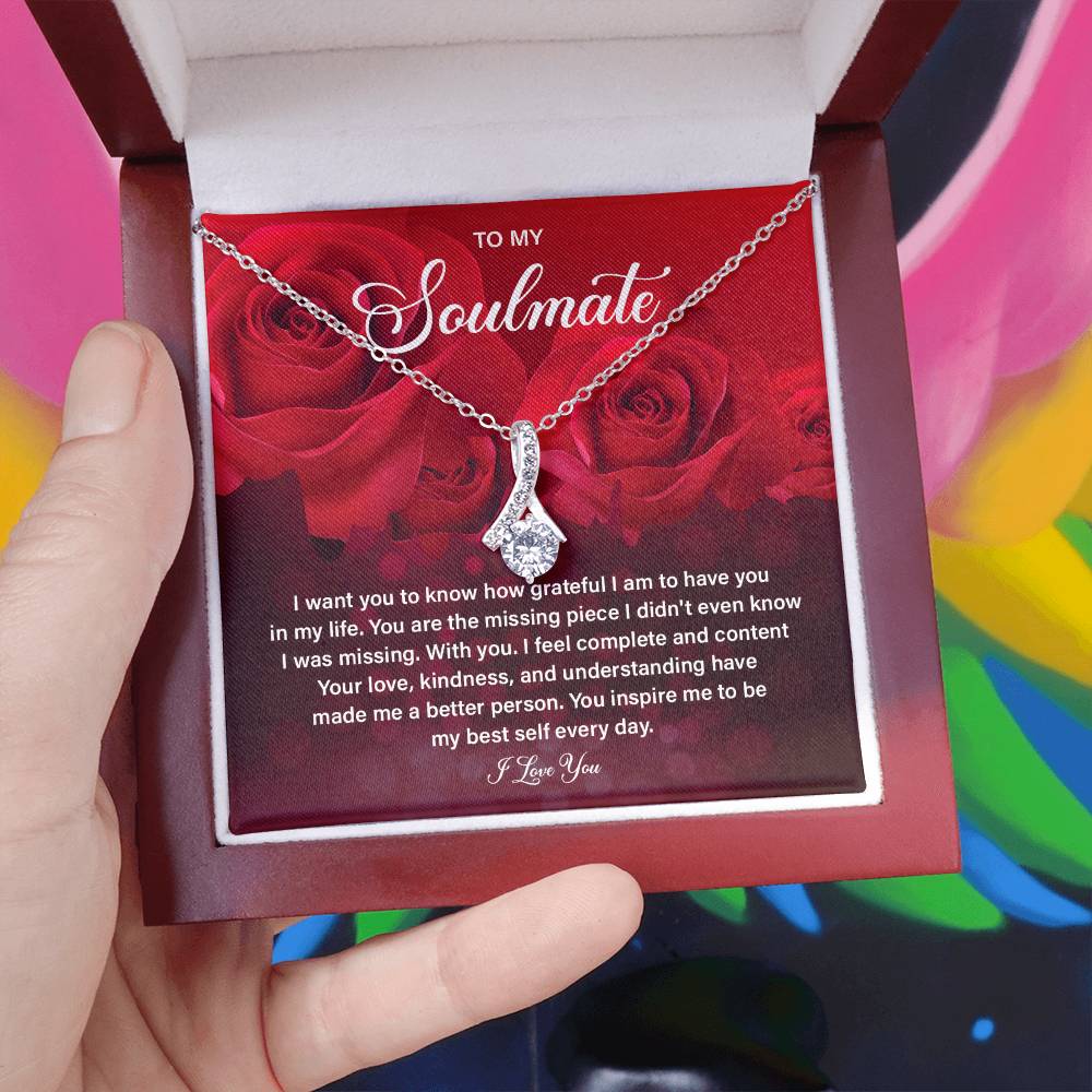 Soulmate Necklace Gift – Grateful Heart Message Card