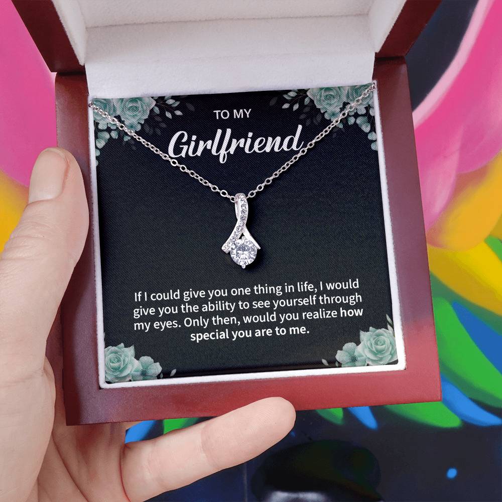 To My Girlfriend Necklace – Jewelry Gift with Message Card