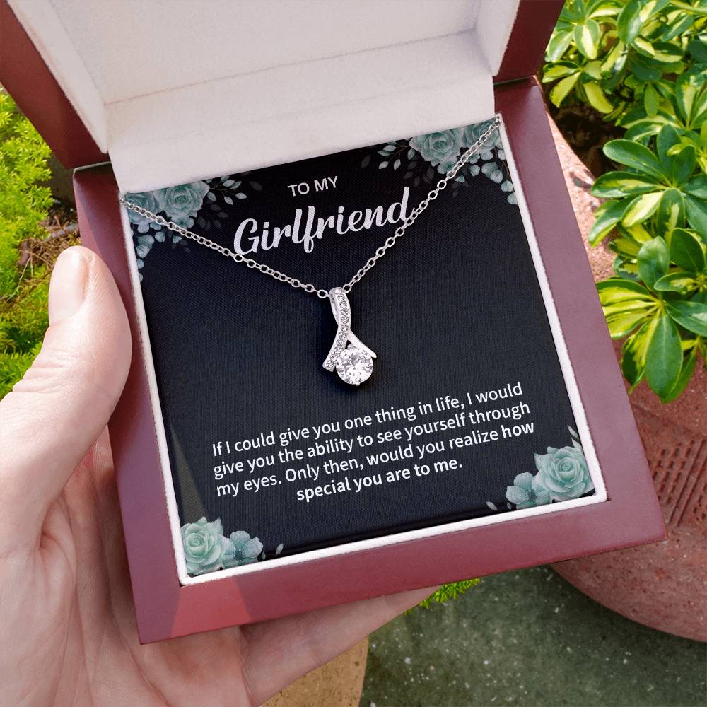 To My Girlfriend Necklace – Jewelry Gift with Message Card