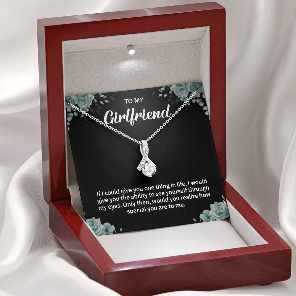 To My Girlfriend Necklace – Jewelry Gift with Message Card