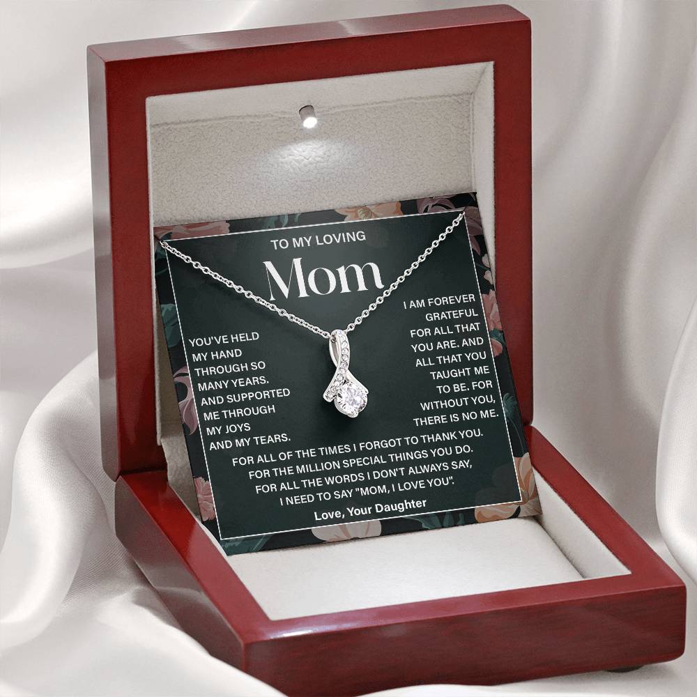 Daughter to Mom Necklace Gift with Message Card