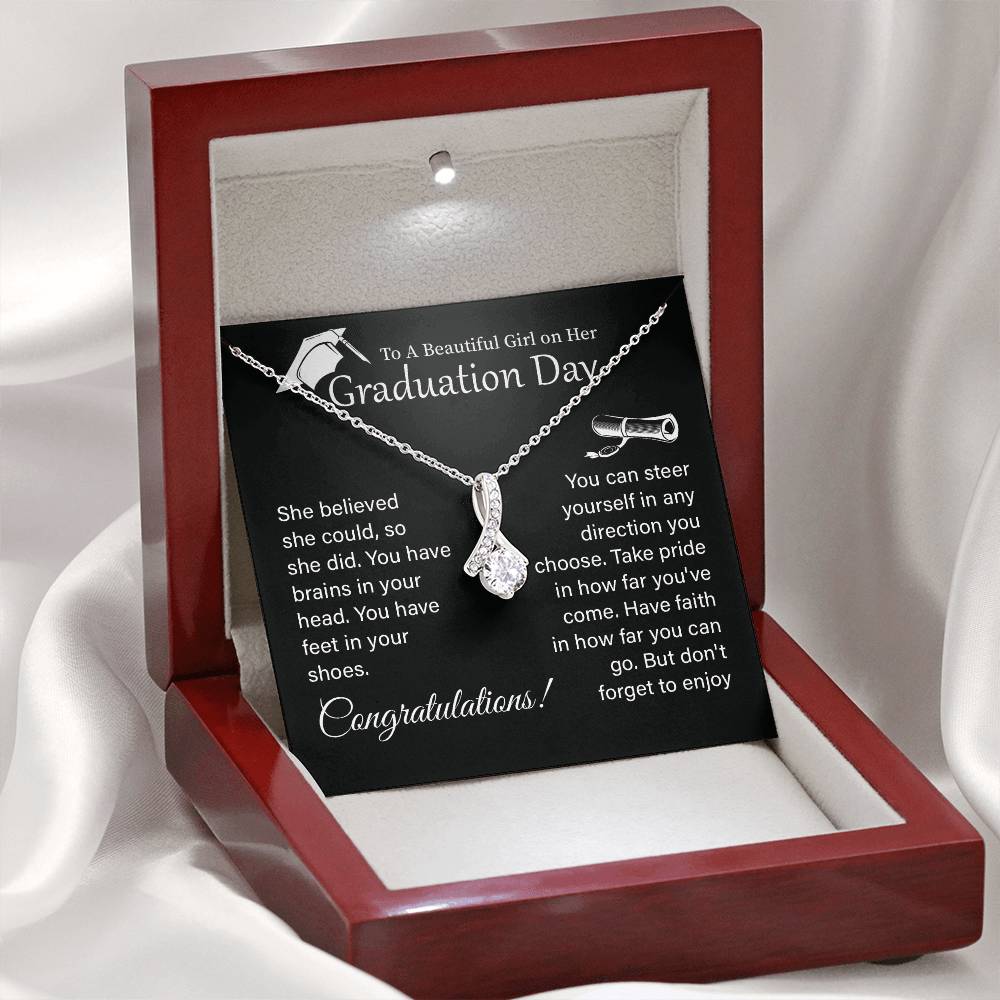 Graduation Necklace Gift For Girl With Encouragement Card