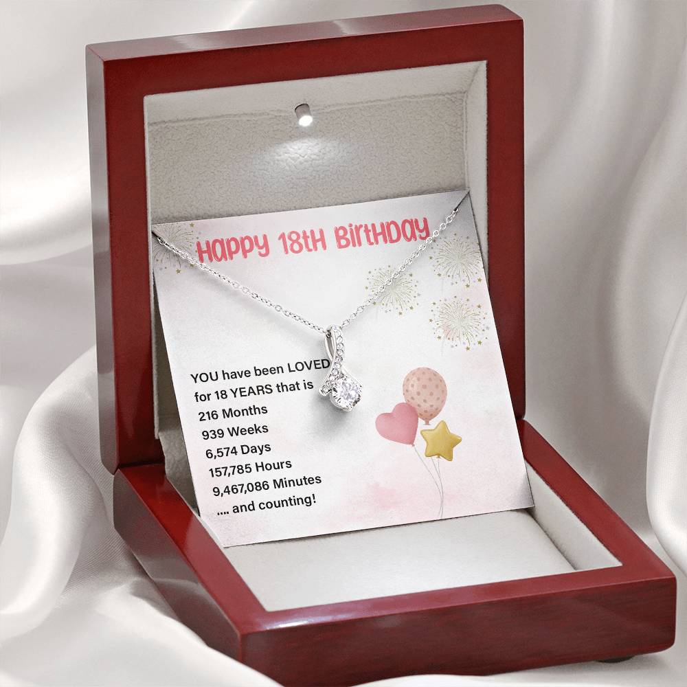 18th Birthday Necklace Gift for Her – Loved Every Minute Keepsake
