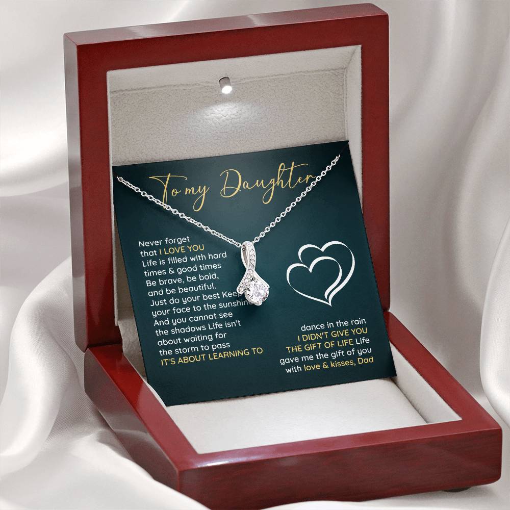 Daughter Gift Necklace from Dad with Message Card
