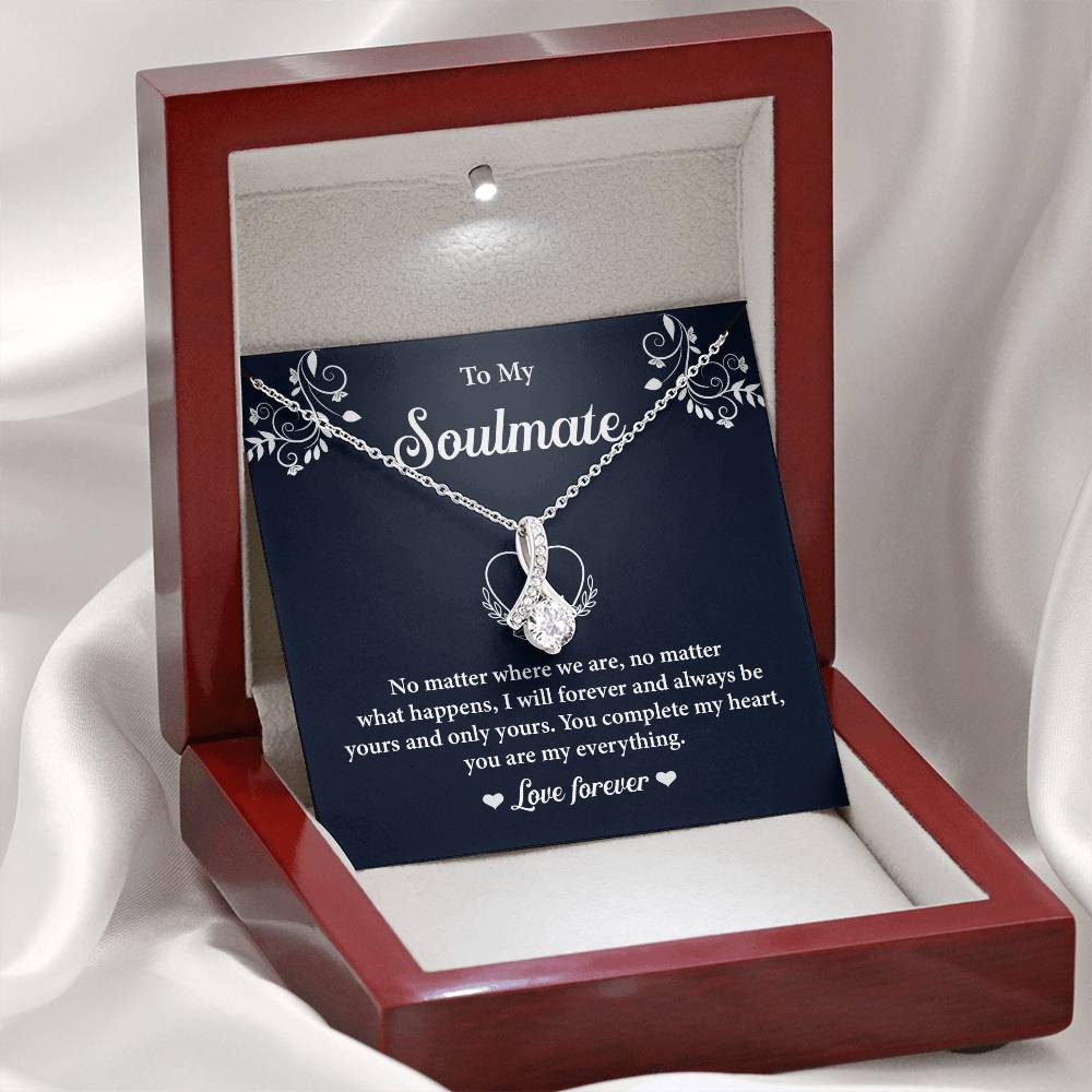 Soulmate Necklace Gift for Her with Message Card