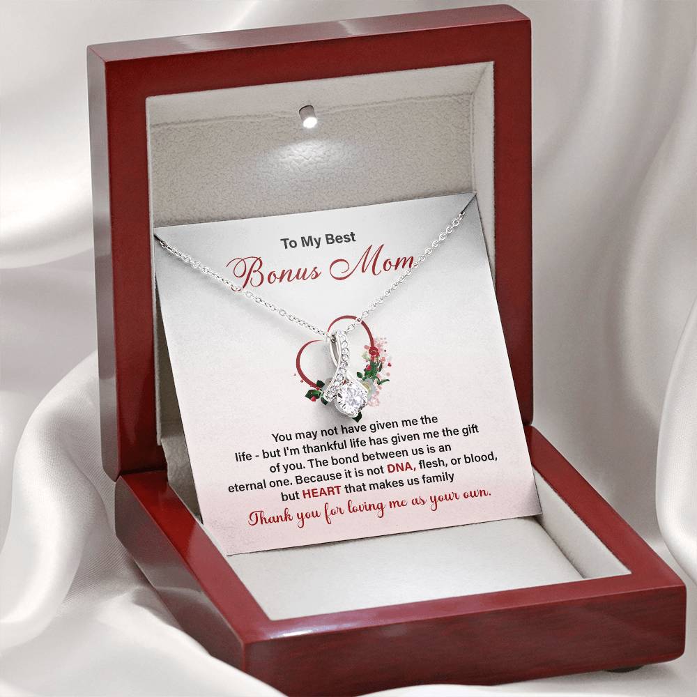 Bonus Mom Necklace Gift with Heartfelt Card