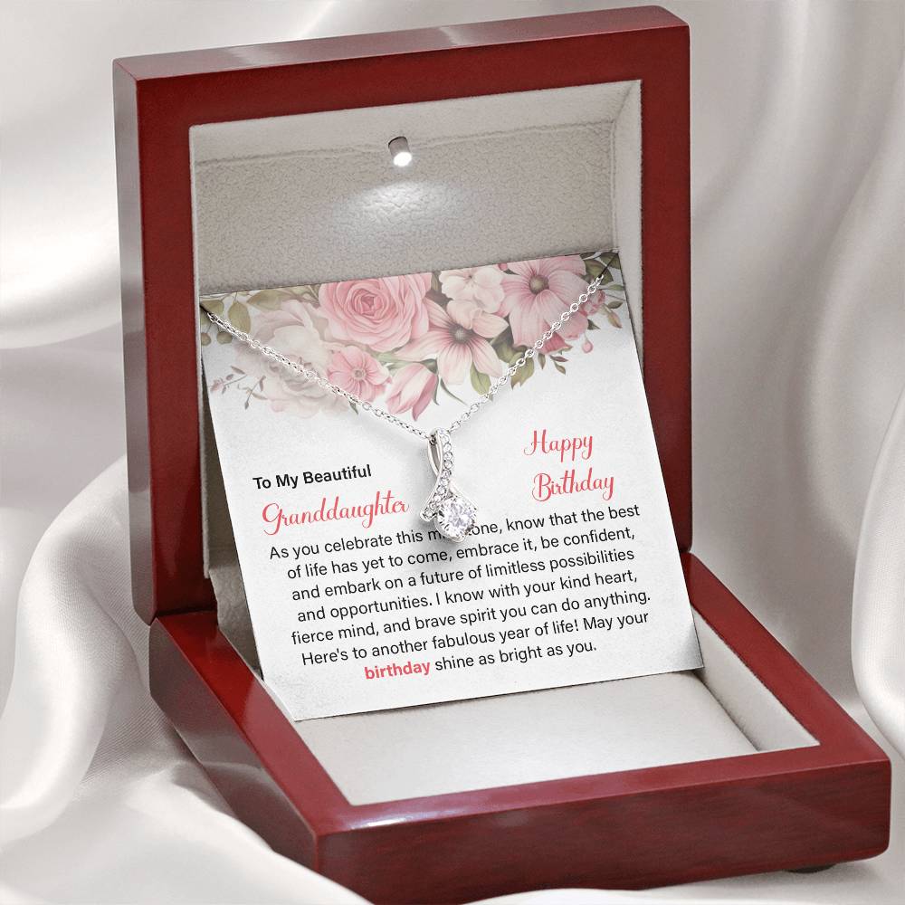 Granddaughter Birthday Necklace Gift – Message Card Box