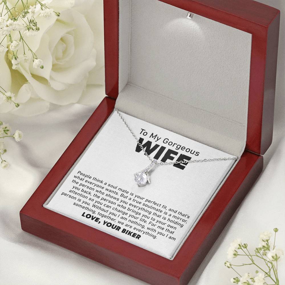 Wife Necklace Gift from Biker Husband With Love Card