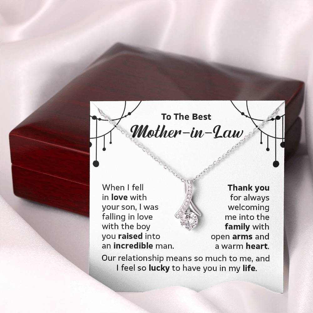 Necklace for Mother-in-Law with & Message Card, Gift Box