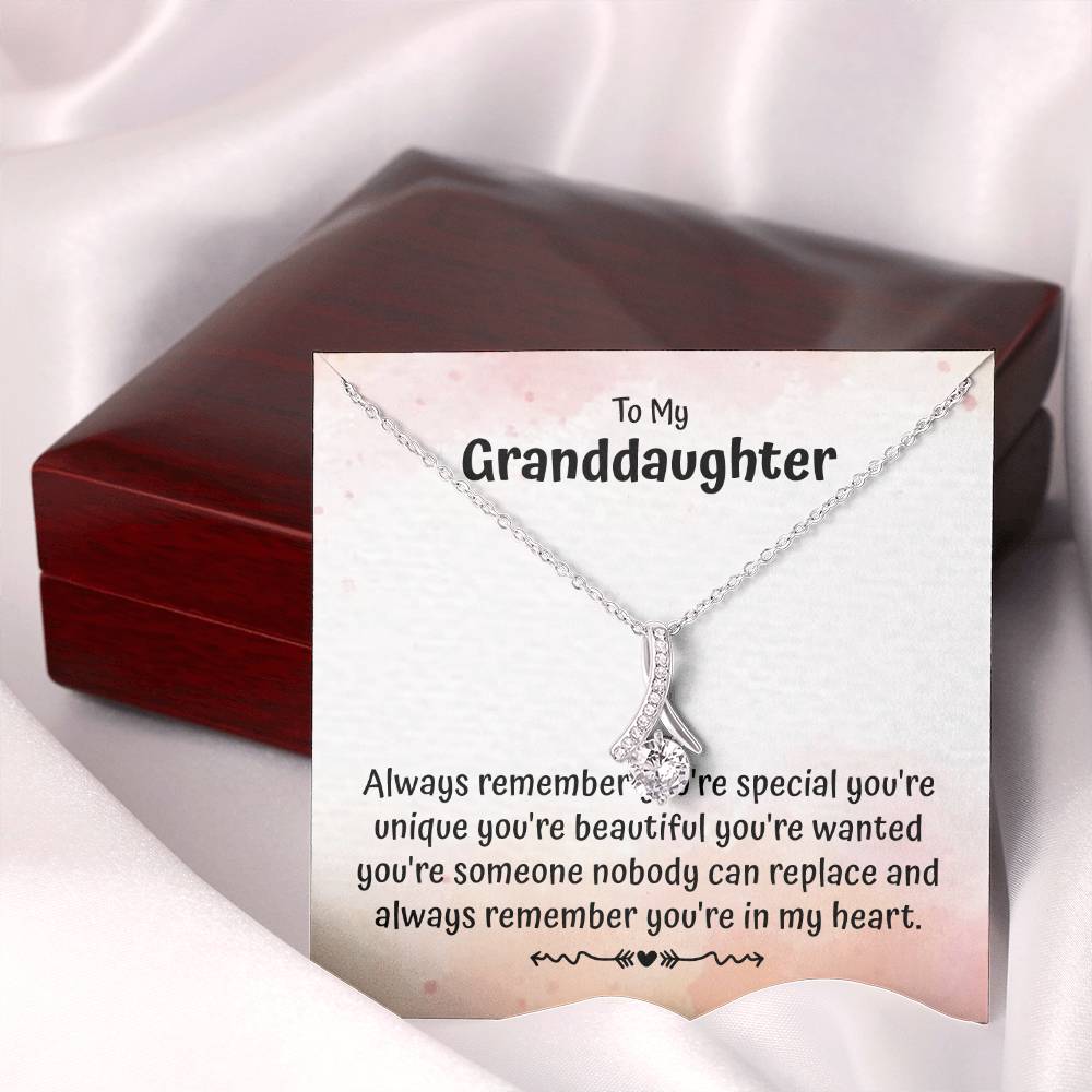 To My Granddaughter Necklace Gift From Grandparents With Message Card
