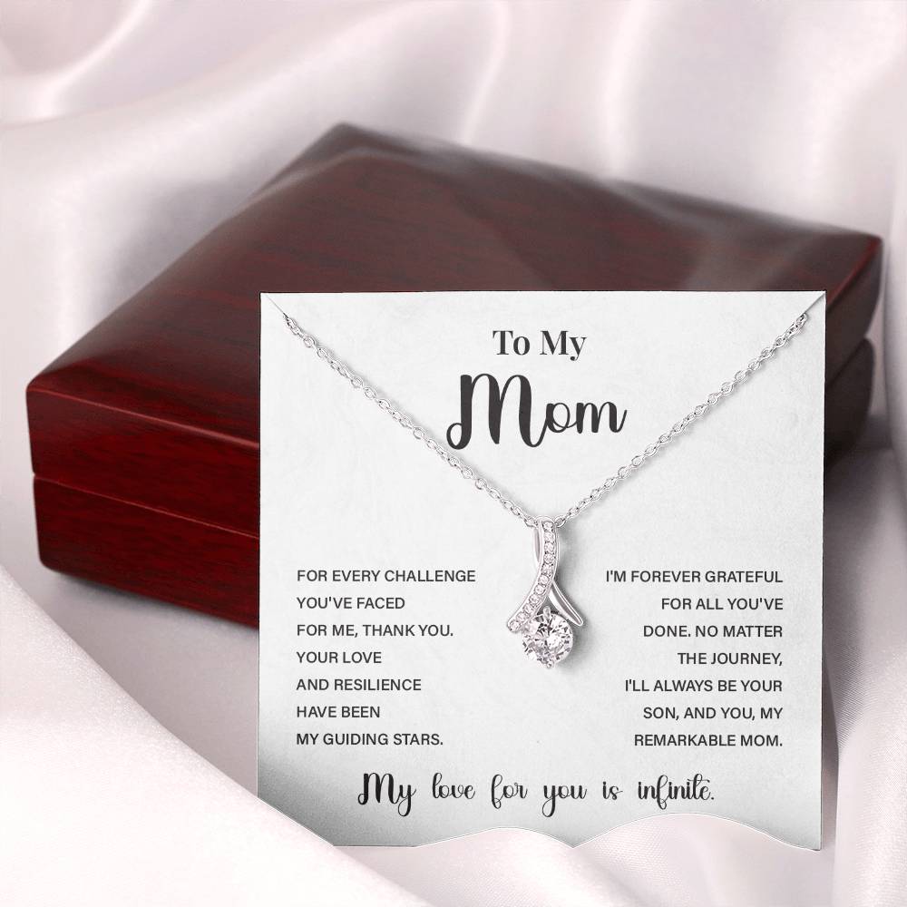 Gift Necklace for Mom from Son with Inspirational Guiding Stars Note