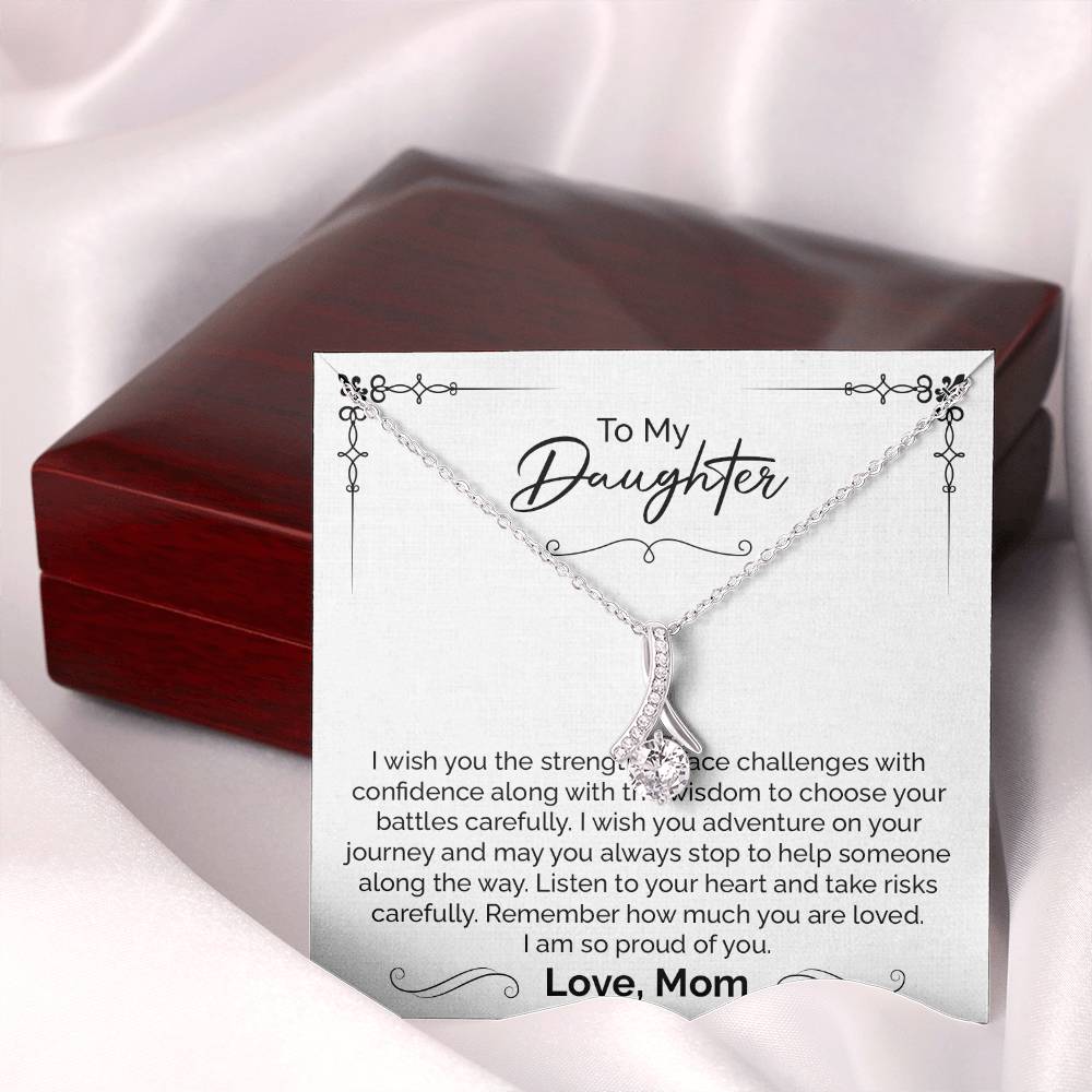 Daughter Gift Necklace from Mom with Love Note