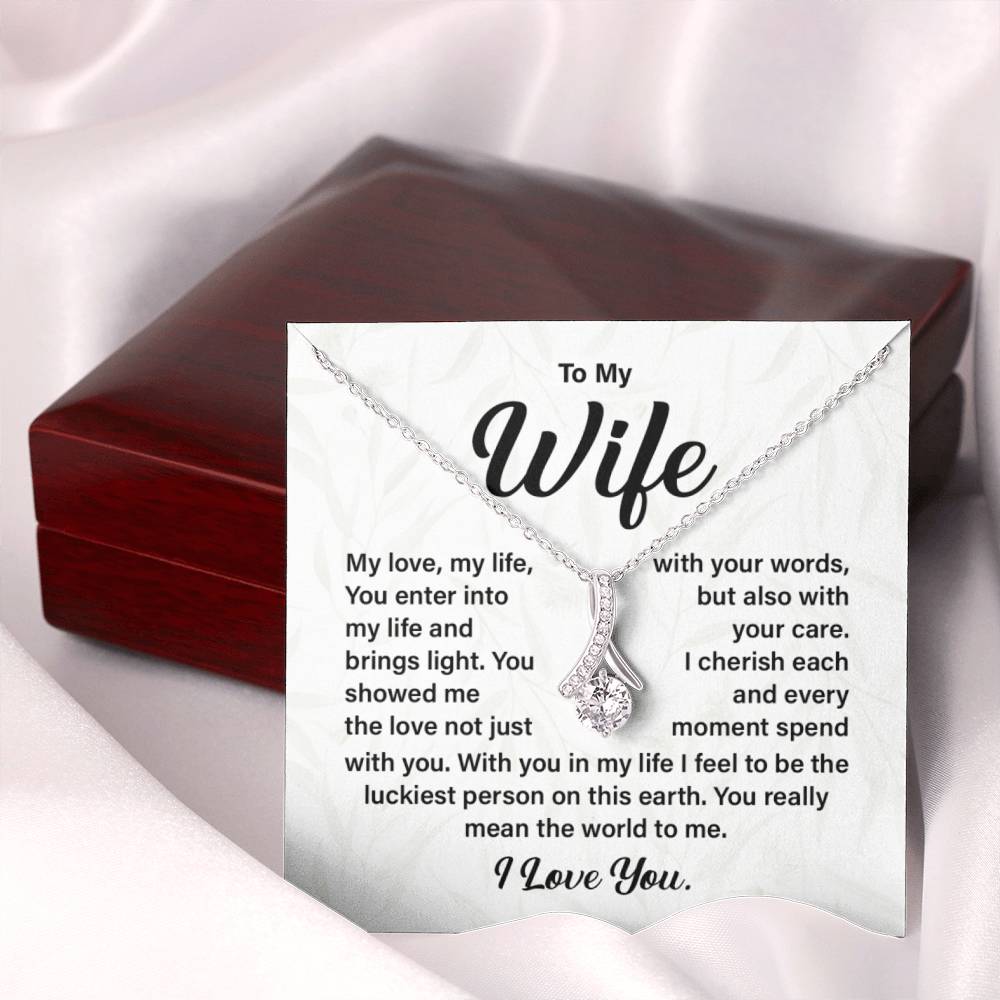 Wife Necklace Gift with Love Message Card