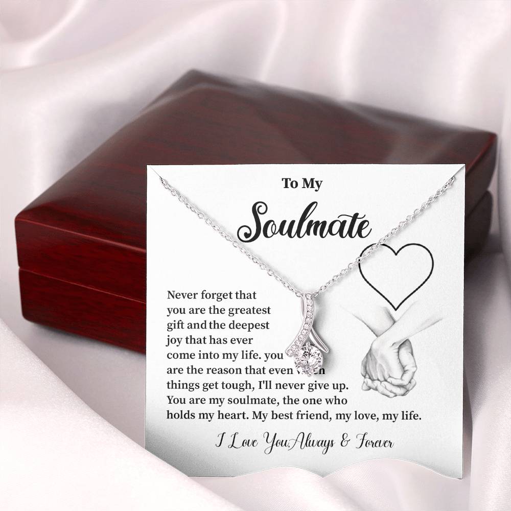 Soulmate Necklace Gift for Her – Message Card and Gift Box