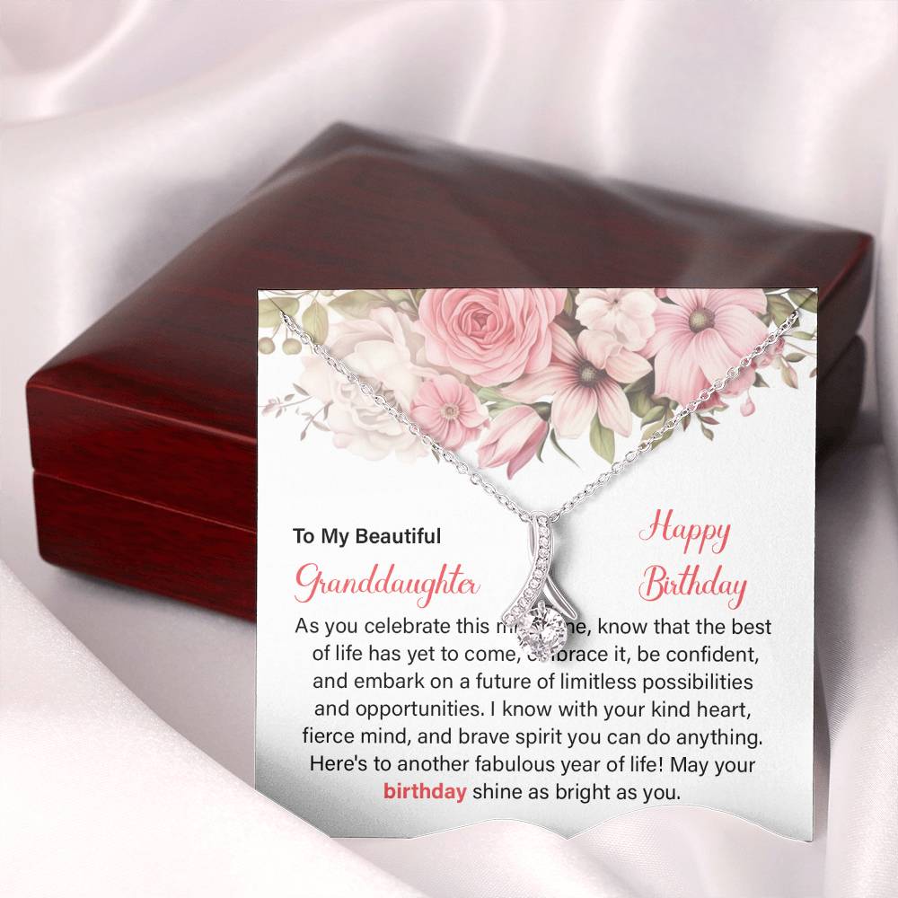 Granddaughter Birthday Necklace Gift – Message Card Box