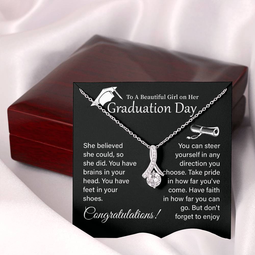 Graduation Necklace Gift For Girl With Encouragement Card