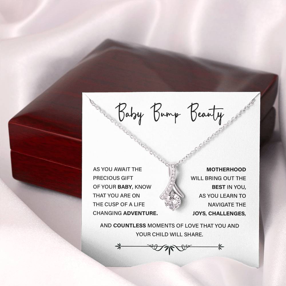 Baby Bump Beauty Necklace – Gift for Pregnant Woman with Message Card