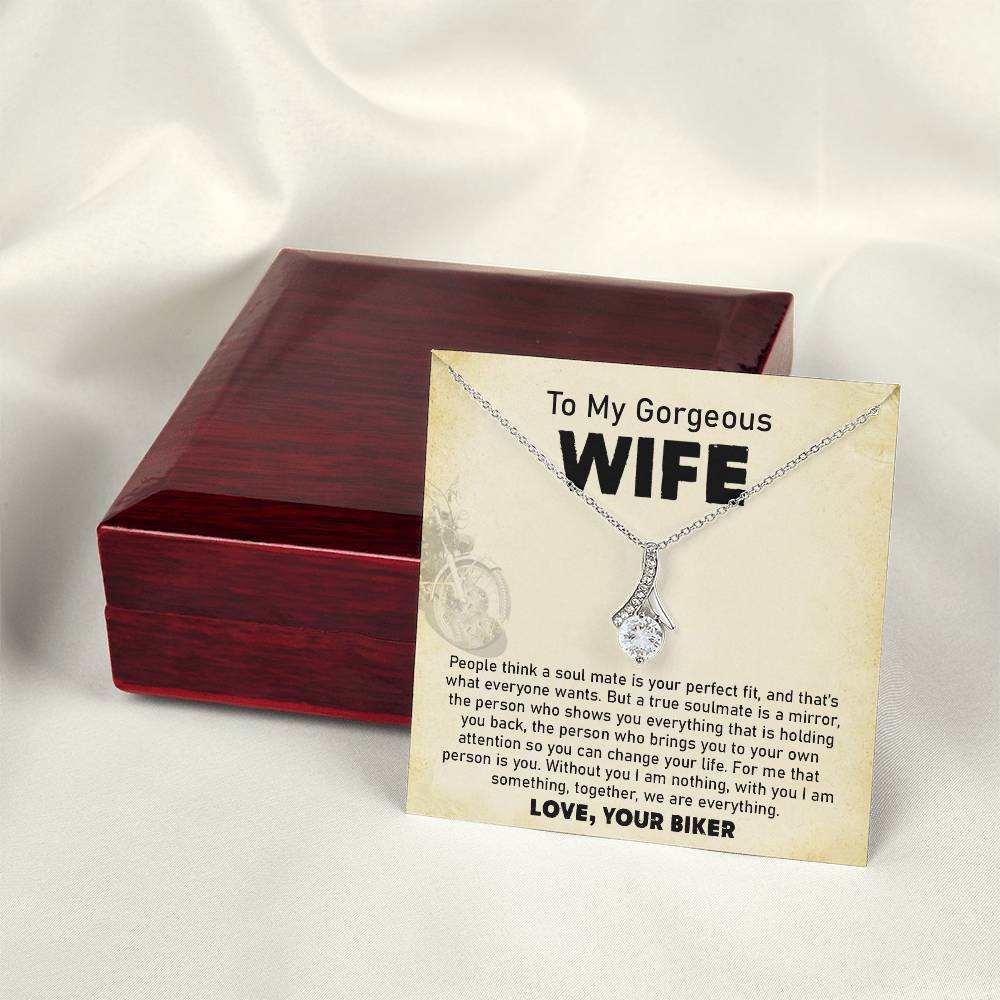 Wife Necklace Gift From Biker Husband With Message Card