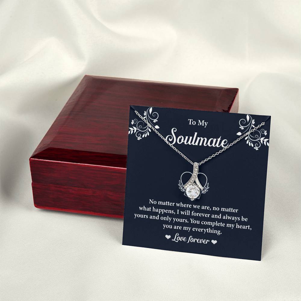 Soulmate Necklace Gift for Her with Message Card