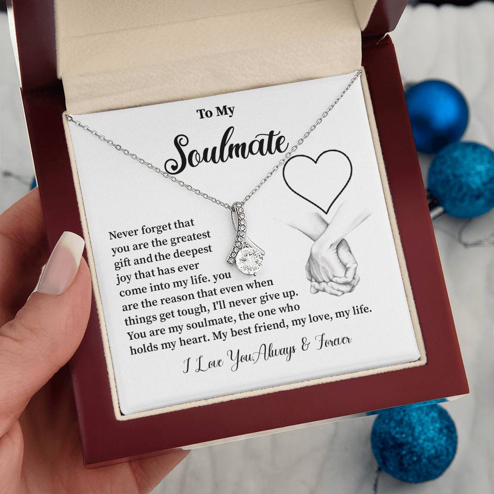Soulmate Necklace Gift for Her – Message Card and Gift Box