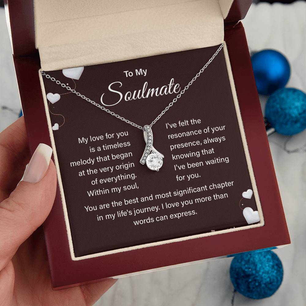 To My Soulmate Necklace Gift With Heartfelt Message Card