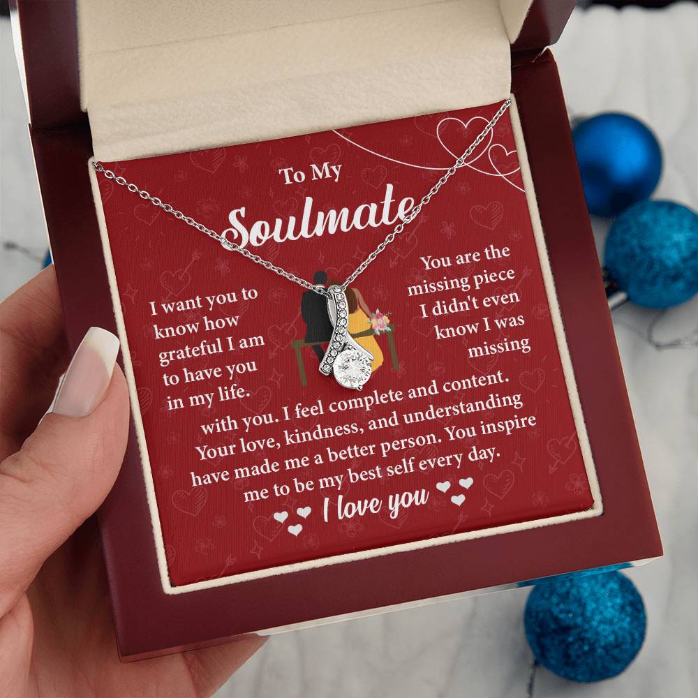 Soulmate Necklace Gift for Her – Message Card Box