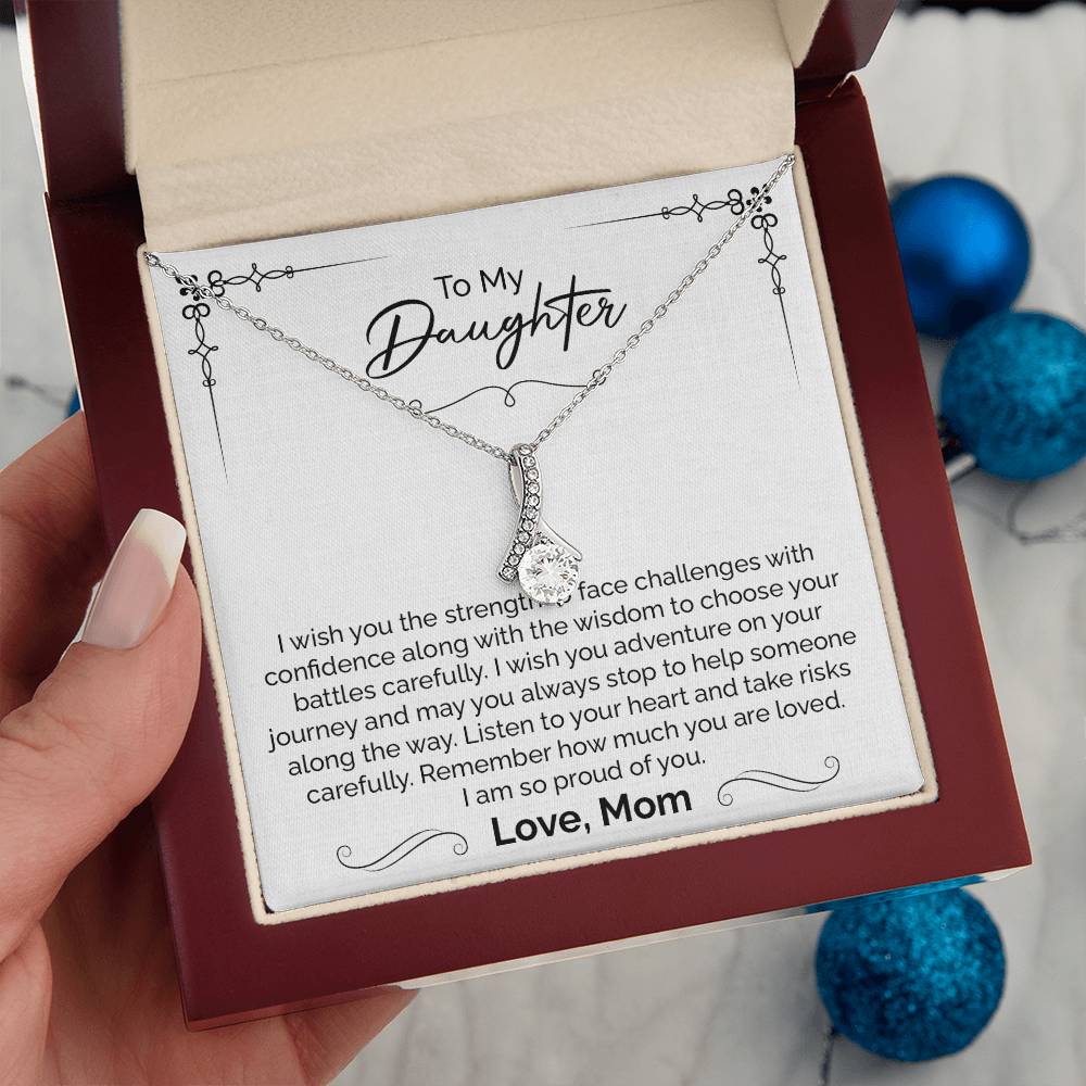 Daughter Gift Necklace from Mom with Love Note