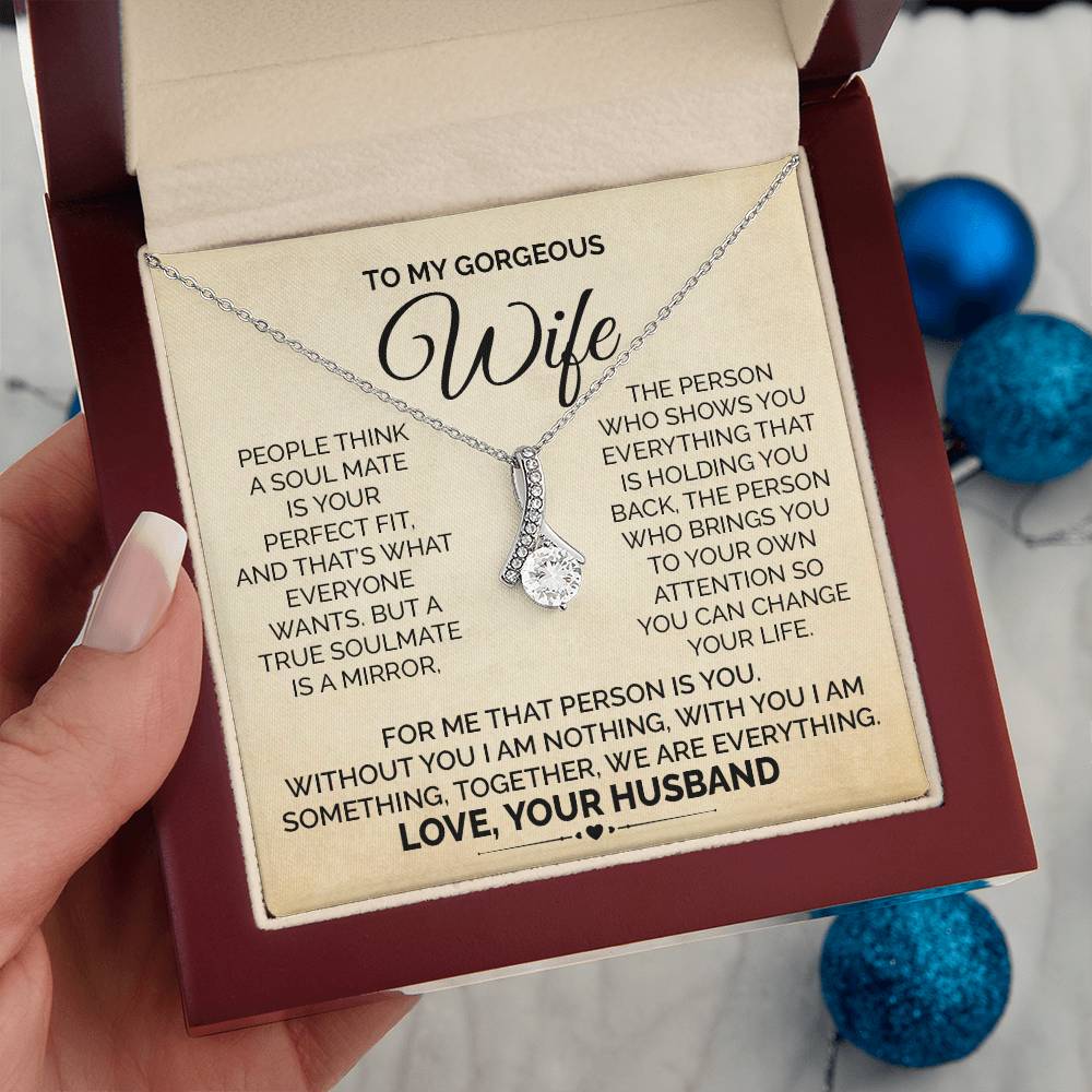 Wife Soulmate Necklace from Husband With Message Card