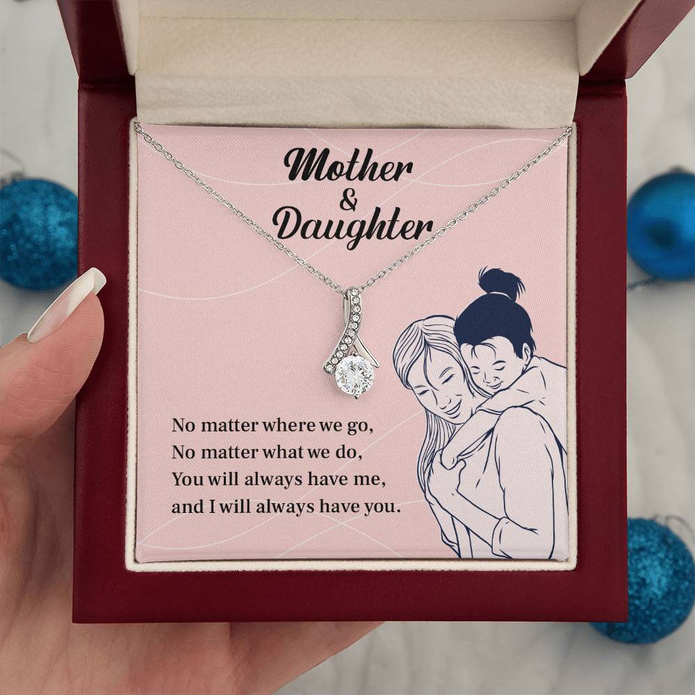Mother Daughter Necklace Gift with Love Message