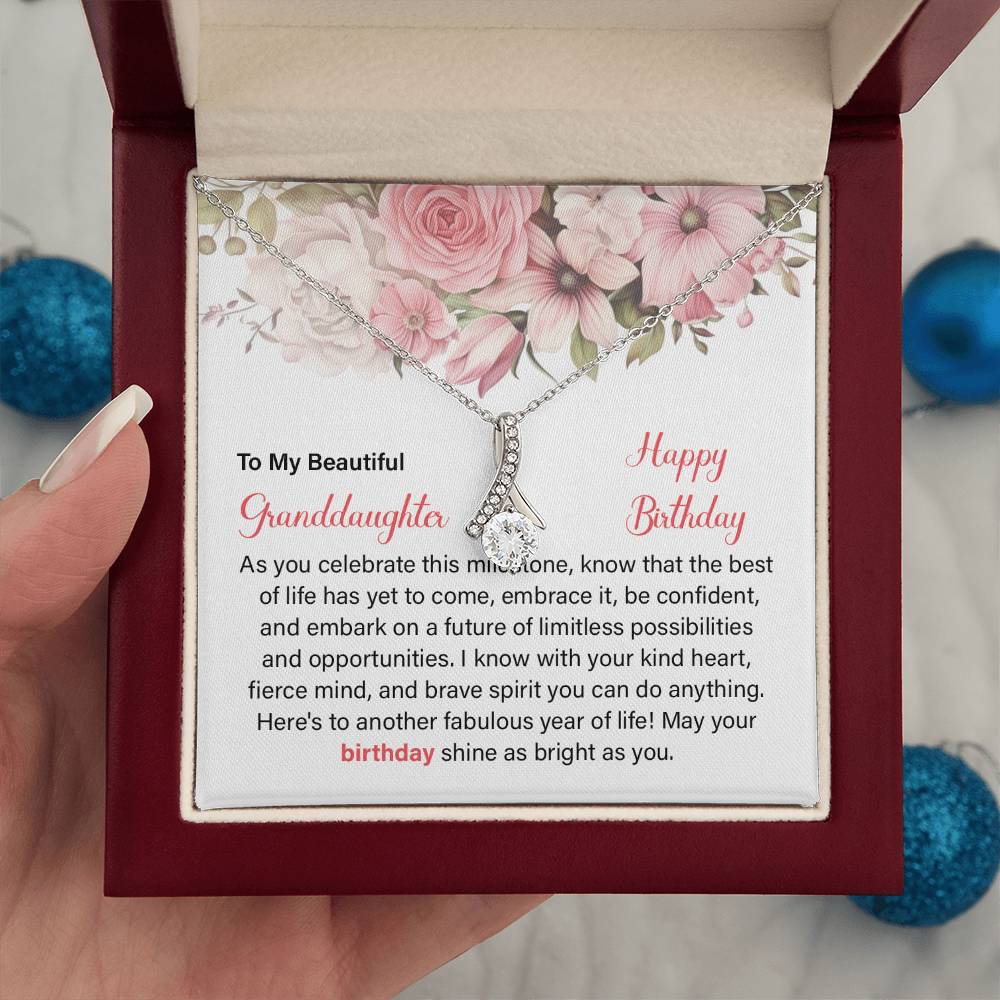 Granddaughter Birthday Necklace Gift – Message Card Box