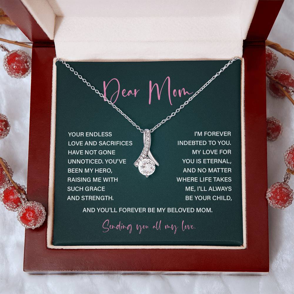 Dear Mom Necklace Gift – Eternal Love Message for Graceful Mother
