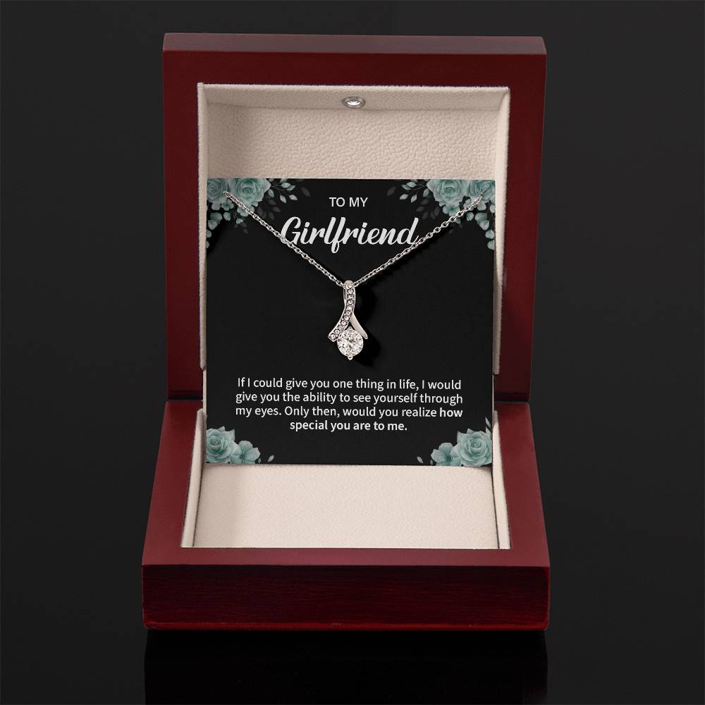 To My Girlfriend Necklace – Jewelry Gift with Message Card