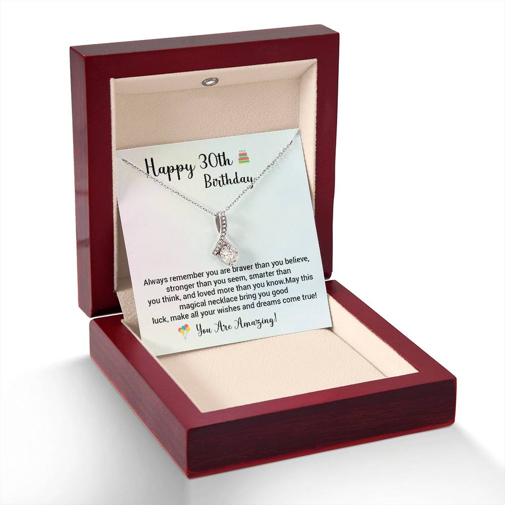 30th Birthday Gift for Her – Magical Message Card Necklace Box