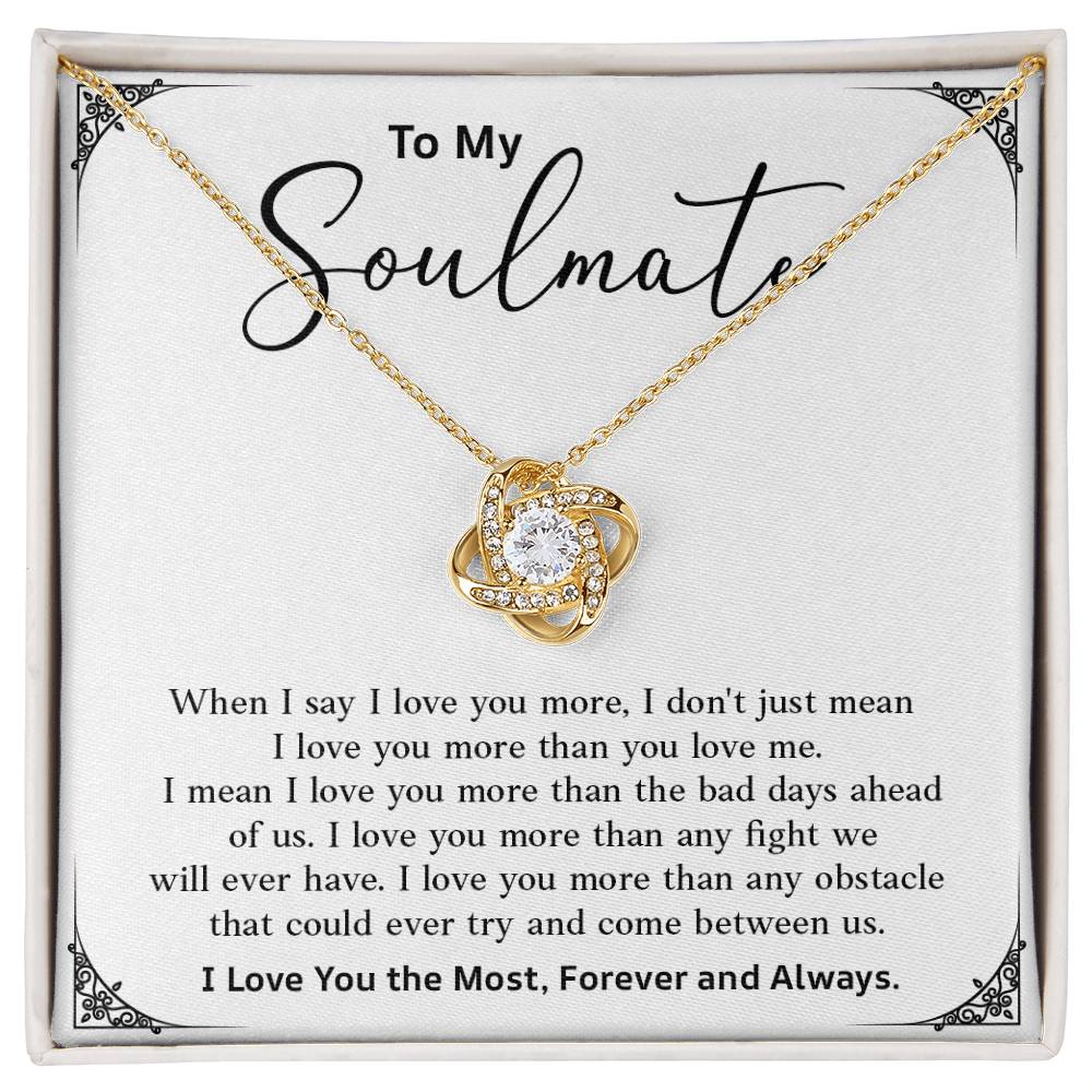 Soulmate Necklace Gift – I Love You the Most Card