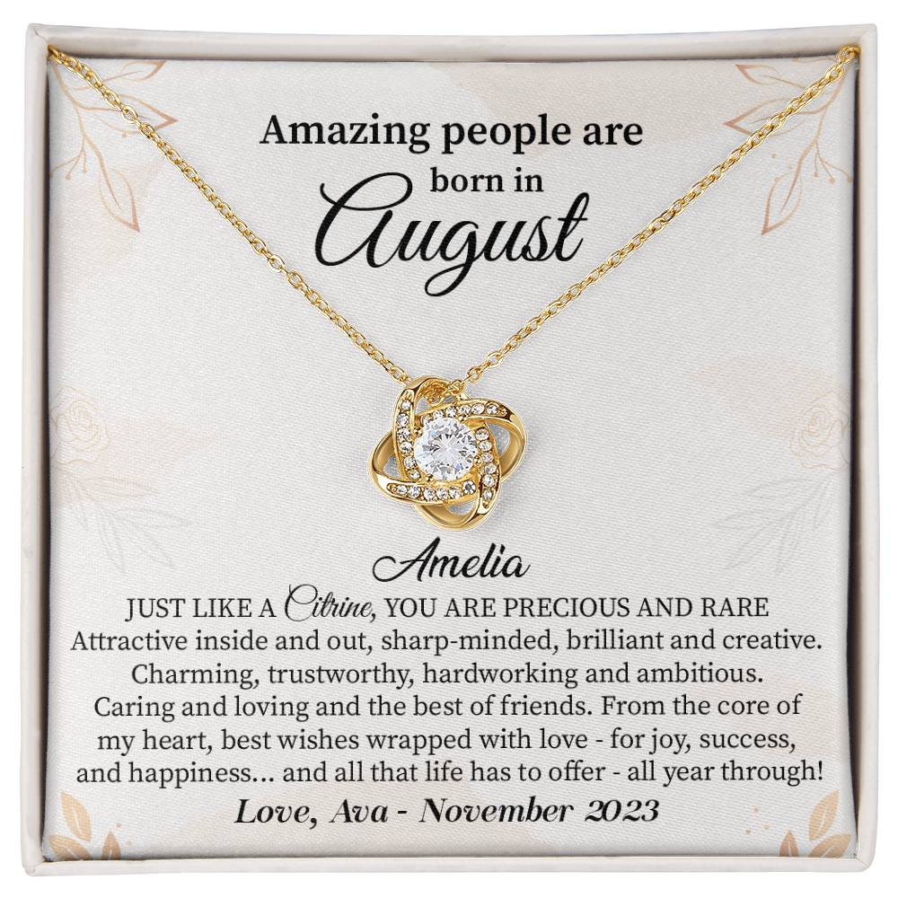 August Birthday Gift for Her – Necklace with Gift Card