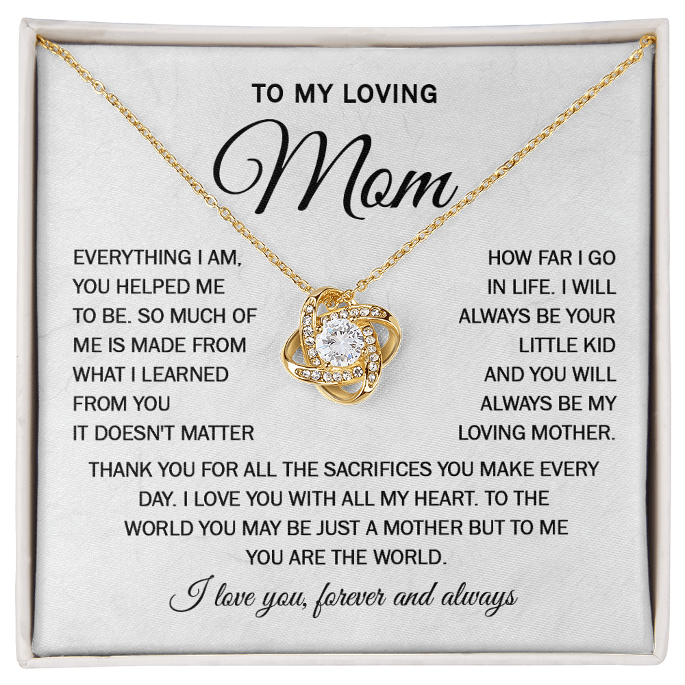 Mother Necklace from Daughter or Son with Message Card
